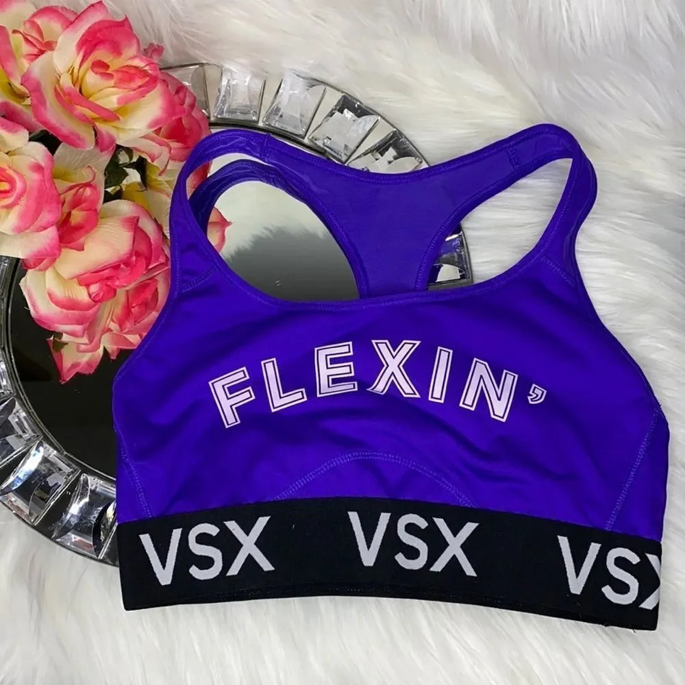 VSX Sport Purple “Flexin’” Racer Back Sports Bra S